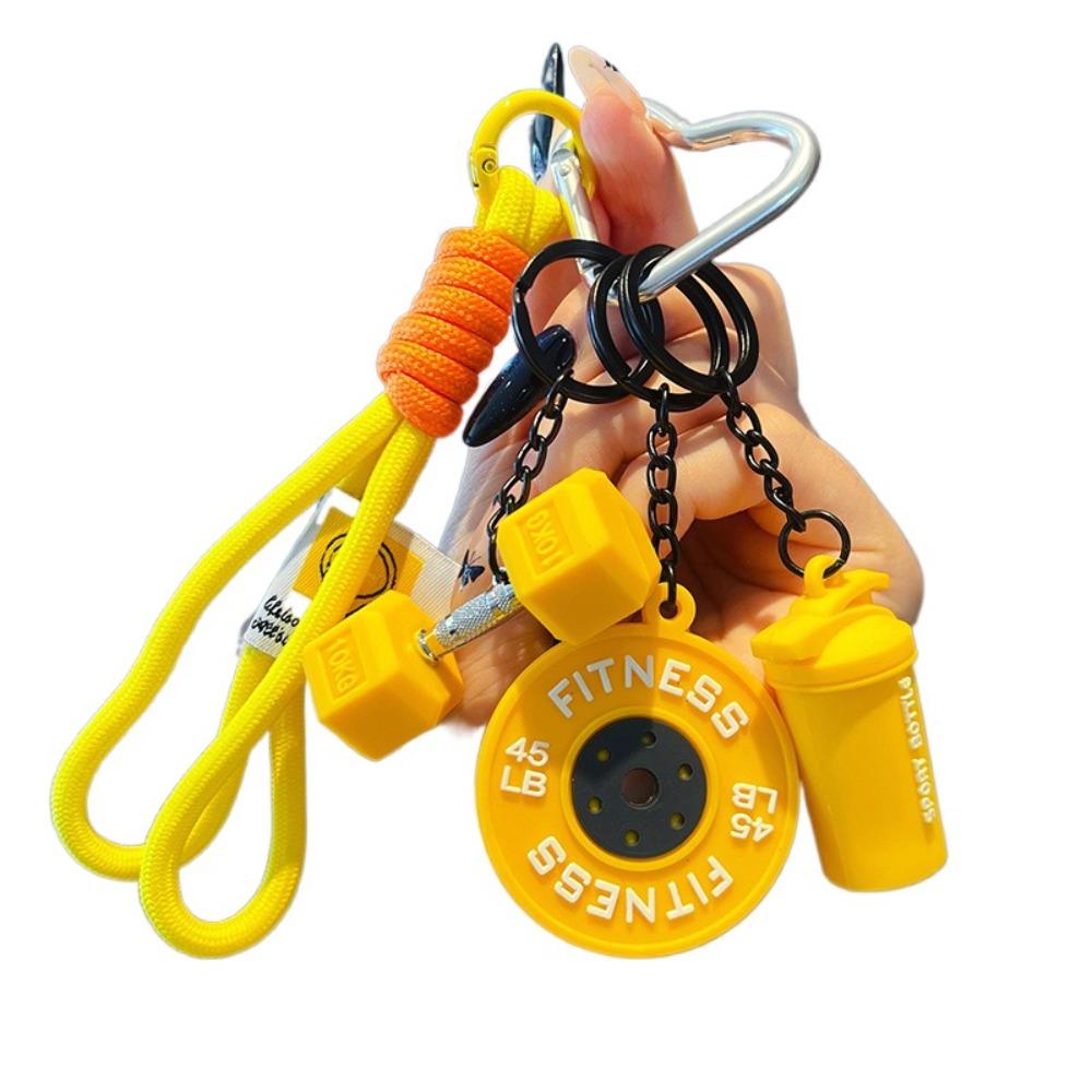 Heart Buckle Simulation Dumbbells Keyring Kettle Bells Fitness Series Pendant  Gifts