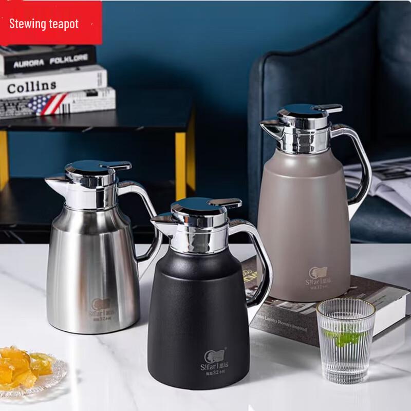 SIFAR Stainless Steel Vacuum Stewing Tea Pot 1.5L