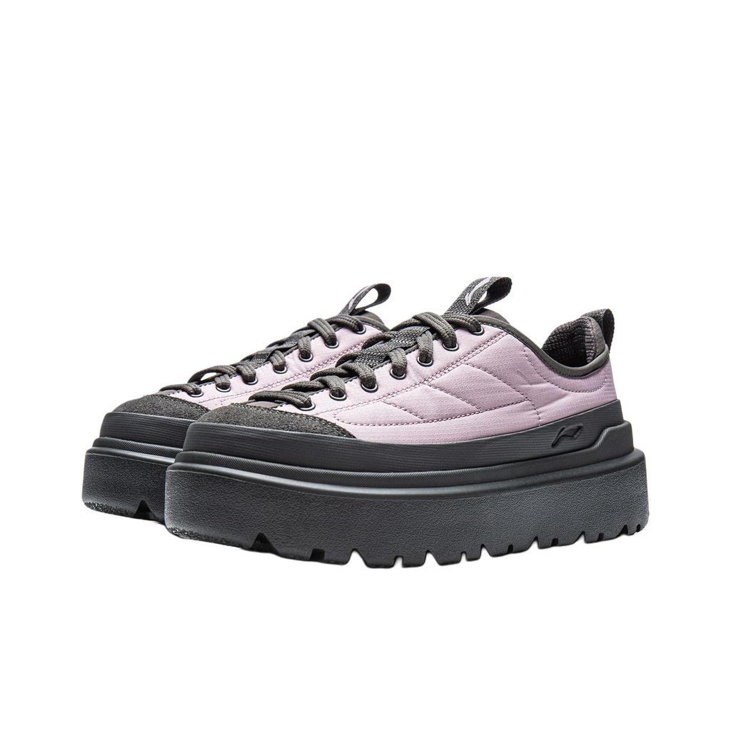 Li Ning Coco Dicke Sohle Mode Vielseitig Weich Bequem Elastisch Rutschfest Stoßdämpfend Langlebig Leicht Low Top Freizeitschuhe AGCV322-3