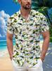 Chemise Casual Homme Style Hawaïen Tropical avec Motifs Floraux Vibrants - Manches Courtes avec Boutons, Parfaite pour l'Été en Plein Air Et