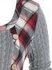 Maglietta a maglia a trecce con motivo scozzese misto Rosegal Plus Size