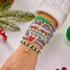 Holiday Christmas Snowman Santa Character Multilayer Beaded Wristband Gift Set For Celebrations