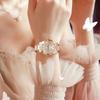 Women Quartz Watch Simulation Ceramic Rhinestone Butterfly Wristwatch