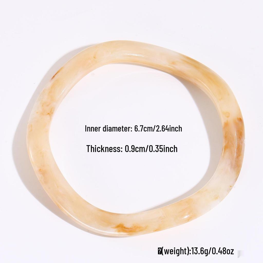 Europese & Amerikaanse Retro High-End Semi-Transparant Ovaal Hars Armband voor Meisjes