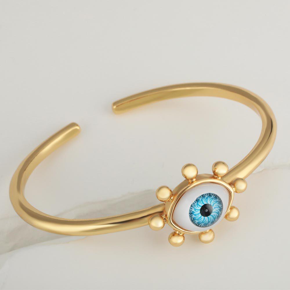 New European and American Oil Dripping Devil's Eye Open Bracelet Jewelry Fashion Bracelet