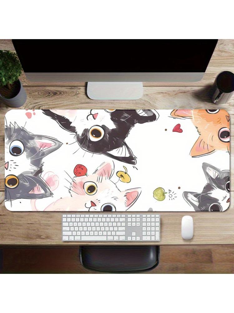 Cartoon Cat Mouse Pad Large Computer Office Game Table Mat 90x40 Xxl Rubber Nonslip Stitched Edge Keyboard Mats Long Desk Pads