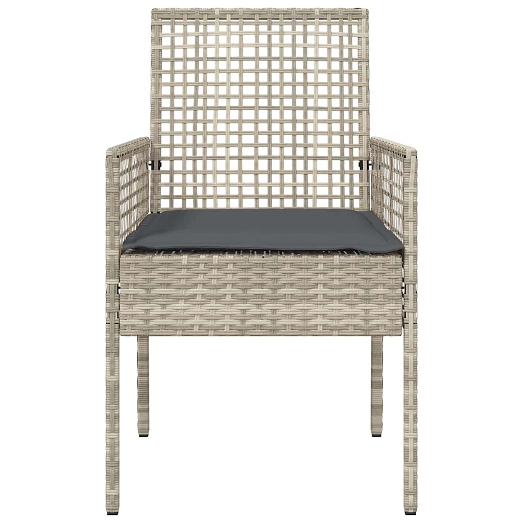 Garden Chair 2 Pcs Light Grey 55 X 53 X 85 Cm Poly Rattan