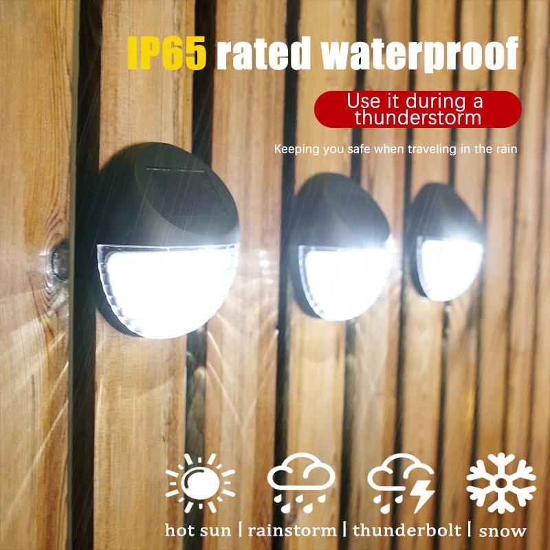 16Pcs LED Solar Fence Light Outdoor Waterproof Garden Solar Wall Lamp For Stairs Step Fence Yard Pathway Decoration Lighting Lam