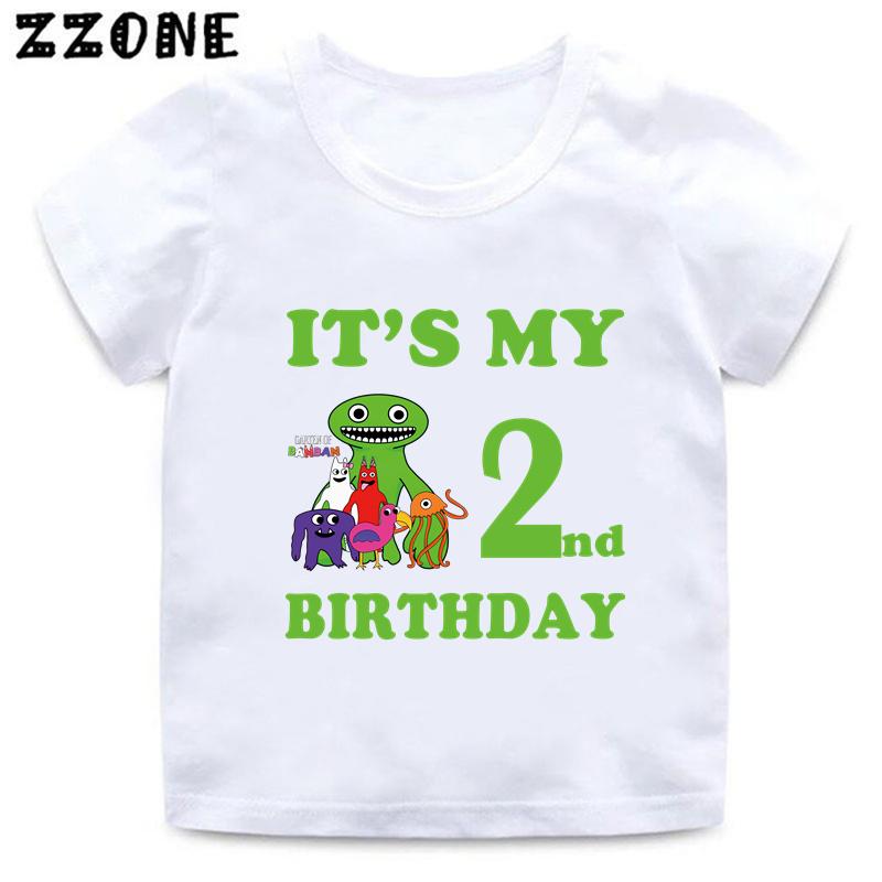 Hot Game Garten of Banban Print Kids Clothes It's My Birthday Boys Girls T Shirt Baby Children T-Shirts