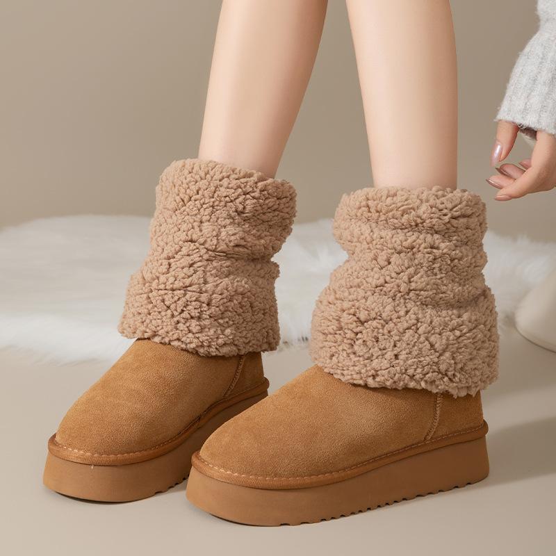 

Плюшевые носочные чехлы добавляют плюшевые и утолщенные щитки для ног осенью и зимой, теплые рукава для ног 1 pair коричневый