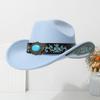 Solid color high-quality woolen hat ethnic style Tibetan men and women versatile travel sunshade top hat Western tide