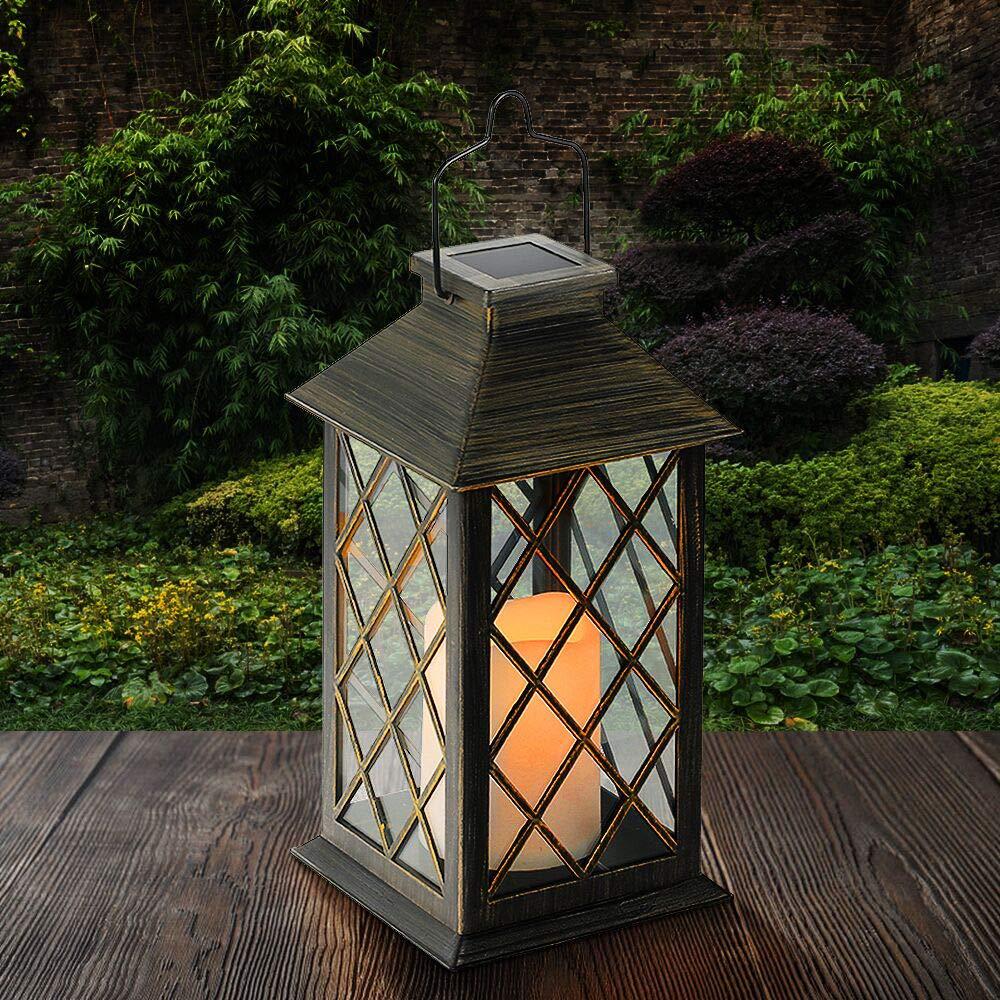Solar-Powered LED Candle Lantern for Home and Garden