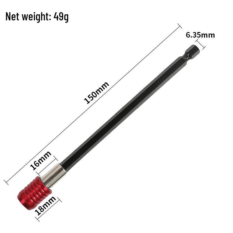 Red Hex Shank 300mm Quick-Release Self-Locking Screwdriver Bit Extension Rod