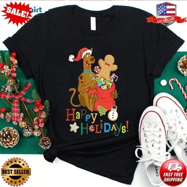 

Scooby Doo Gifts Christmas T shirt, Happy Holiday Christmas T-shirt S-5XL M
