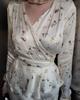 2025 Summer Floral Long-sleeve Tie-up Jacket and Midi Skirt Women's Fashion Set