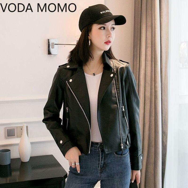 

Новинка 2021 года, осенняя куртка из искусственной кожи с поясом, женская тонкая короткая байкерская куртка на молнии на молнии, пальто, женская верхняя одежда, топы casacos feminino XXL чёрный