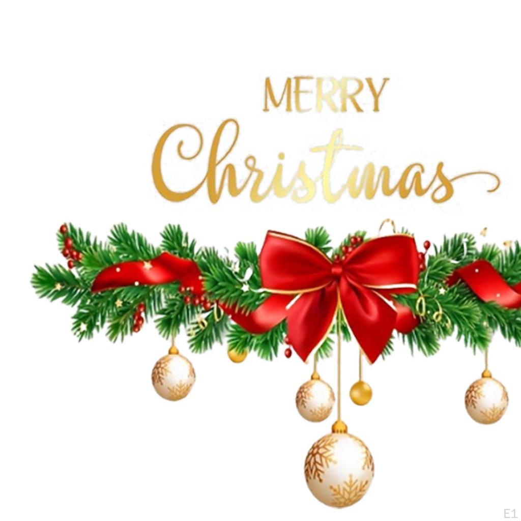 Christmas Wreath Decals Window Sticker Easy to Removal Celebration Wall Clings for Bar