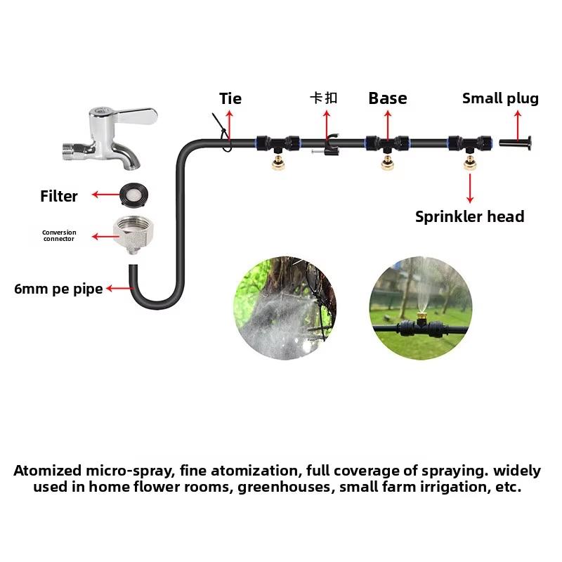 Low-pressure Atomization Irrigation System Combination Garden Watering Fog Cooling Heat Relief Essential CT0016 Home
