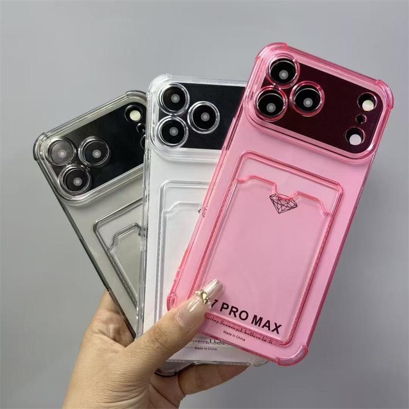 iPhone 17 Pro Max Card Holder Case with 16 Slots, Drop-Proof Soft Shell, Compatible with 13/14 Plus, Simple Design
