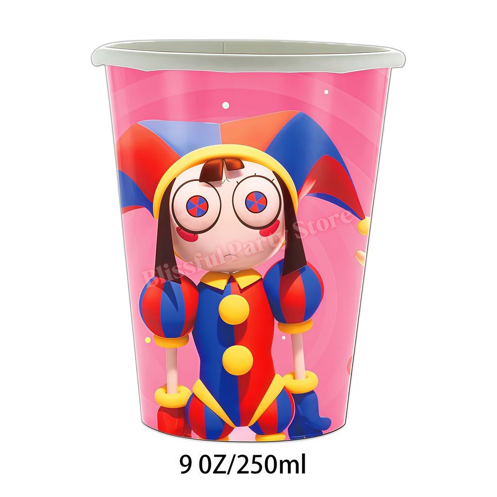Amazing Digital Circuses Birthday Party Decoration Tableware Cup Plate Balloon Cake Topper Kids Event Supplies Baby Shower Favor