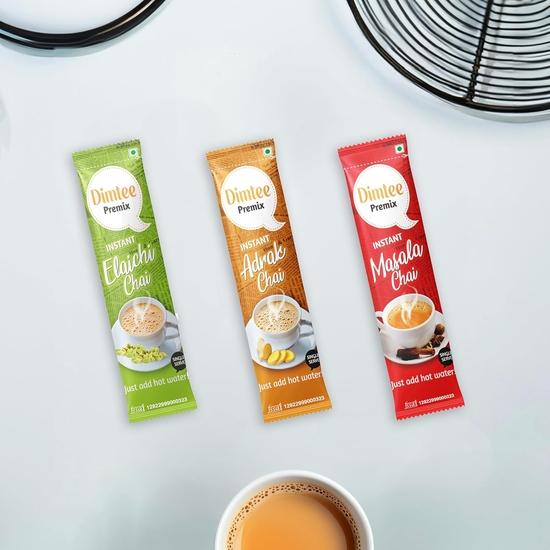 Chaizup Dimtee 1 Min Instant Assorted Tea Pack - 30 Sachets | Masala, Elachi & Adrak Flavours | 30 Servings | 375g (3 Packs, 10 Flavours Each)