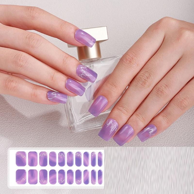 Semi Cured Gels Nail Strips Gels Nails Stickers Nails Polish Strips Light Required Gels Nail Wrap Nails Art Stickers