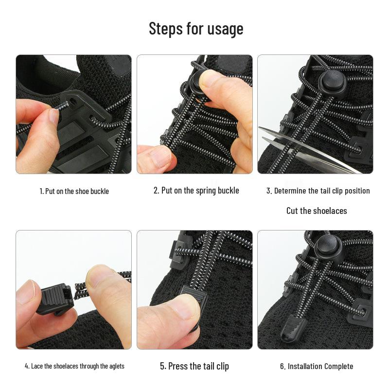 No-Tie Elastic Shoelace Buckle for Adults & Kids - Sport & Mountaineering Pair