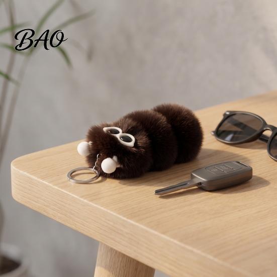 Caterpillar Bag Charms Plush Sunglasses Keychain, Stuffed Keyring Pendant for Bags & Car Keys, Decorative Backpack Purse Accessory Lightweight