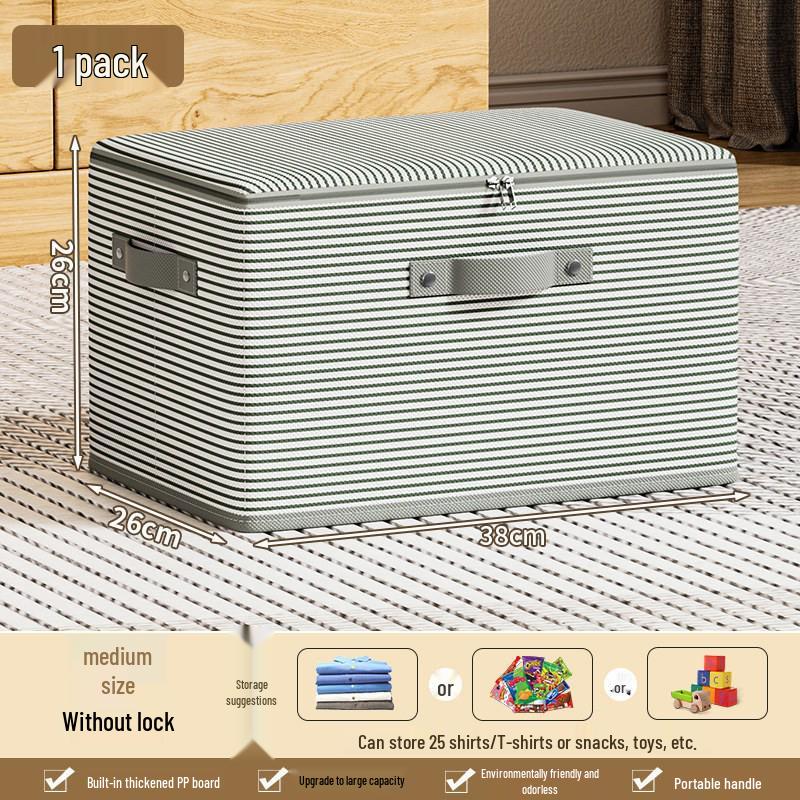 Large Foldable Zippered Storage Box for Clothes