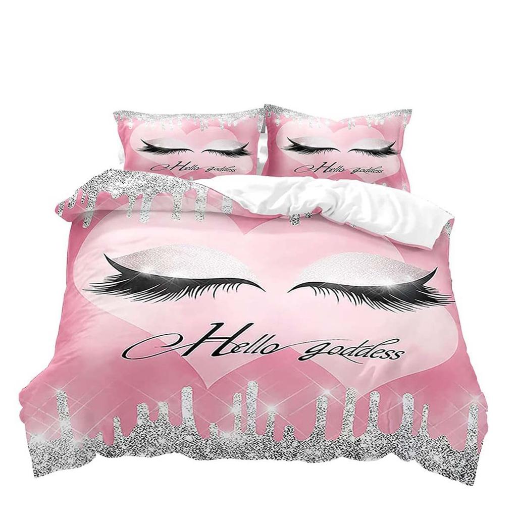 Eyelash Pattern Digital Printing Duvet Cover Set Bedding