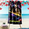 Cyberpunk Print Beach Towel, Large Soft Quick Dry Towel for Beach Camping Swimming