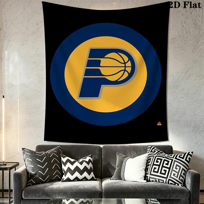 Indiana Pacers Wood Logo Tapestry Background Cloth Fashion Print Background Wall Hanging Cloth Wall Covering Decoration Work Of Art