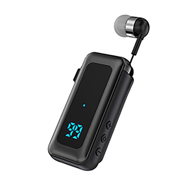 VAORLO Casque d'affaires avec Clip TF carte jouant Bluetooth 5.4 bruit annuler HD appel affichage numérique écouteur avec Microphone casque