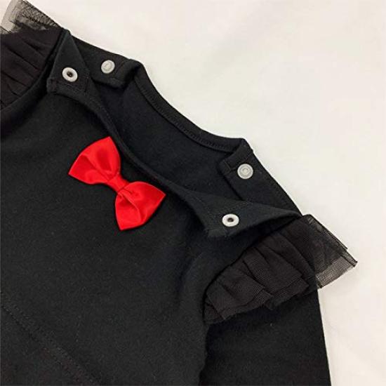 Black cat dress with cat ears and Halloween baby baby long headband, costume, clothes, girl, black, sleeves, P2294E-80-01
