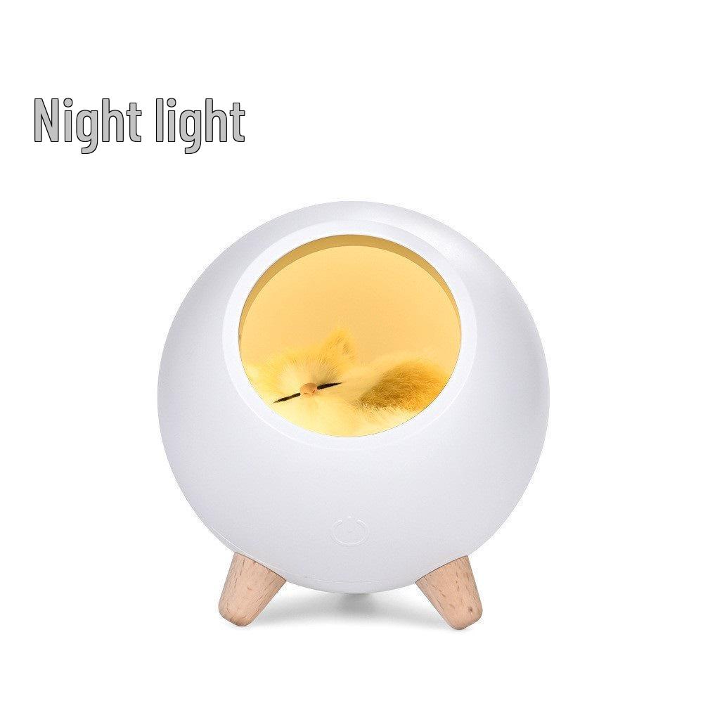 Creative Cat Atmosphere Night Light - USB Rechargeable, Children's Touch Bedside Lamp
