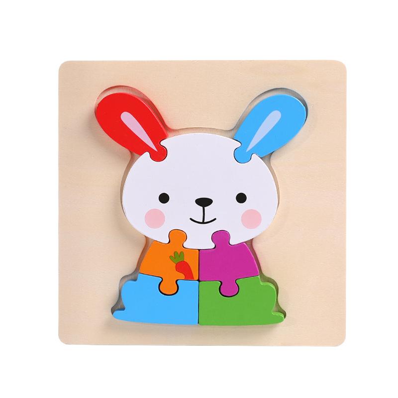 Wooden 3D Three-Dimensional Puzzle Children'S Educational Toys Infant Montessori Early Education Intellectual Development Puzzle Board