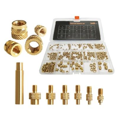Kit de Porca de Inserção Térmica de Latão Usinado Para Impressão 3D 2-8 Porca Rosqueada de Latão Acessório para Impressora 3D