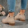Women's Chunky Block Heel Boots Slip-on Closure Faux Cover