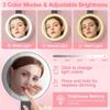 ABWR-Doppelvergrößerung 10X LED Kosmetikspiegel, Tragbar, Wiederaufladbar Mit 3 Farbbeleuchtung
