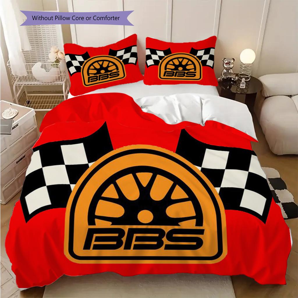 Classic Bbs Wheel Three-piece Set (1 * Duvet Cover + 2 * Pillowcase, Without Core) 2D Flat Duvet Cover and Pillowcase Christmas Birthday Gift