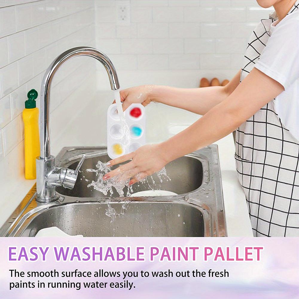 8 PCS Paint Tray Palette, 6 Wells Mini Paint Palette Watercolor Palette Painting Tray Plastic Paint Pallets for Painting Party