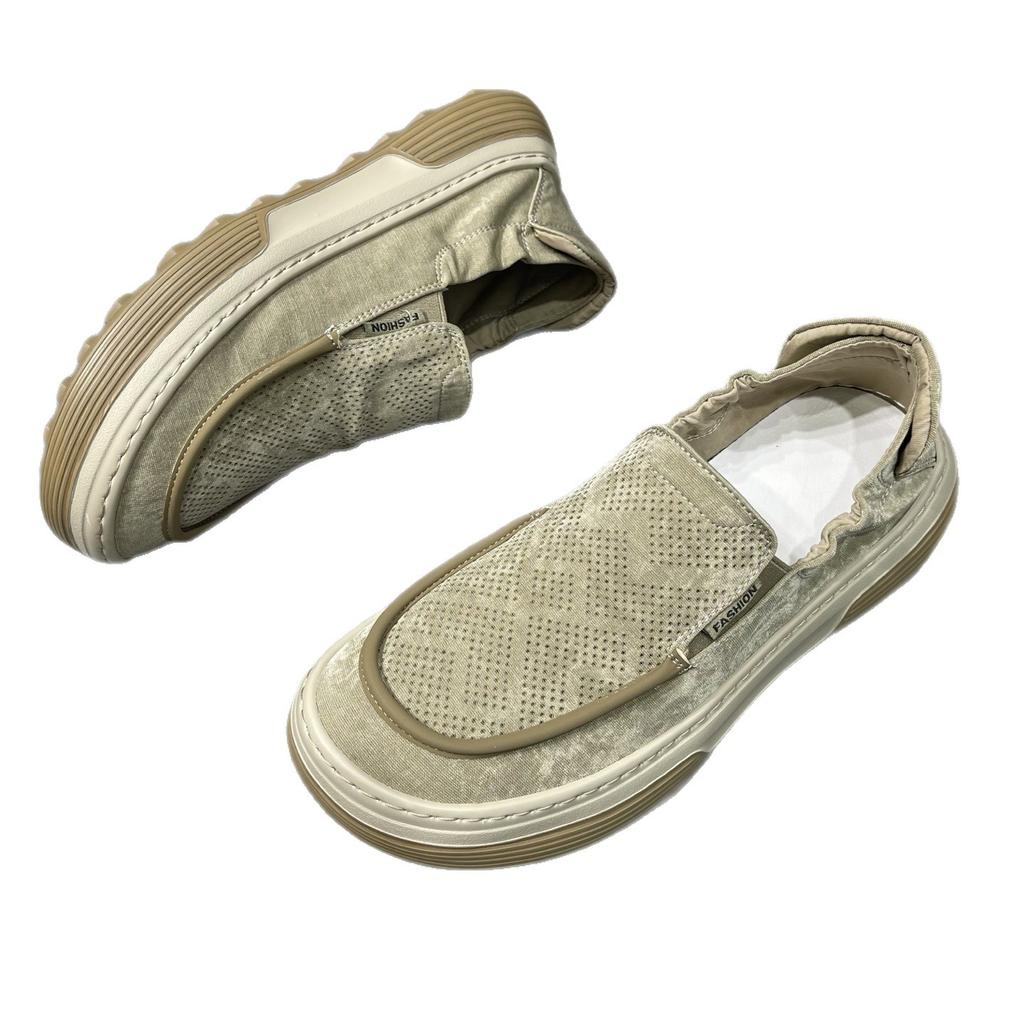 High-end men's cloth shoes 2026 new men's ice silk cloth shoes spring and summer new soft breathable men's casual shoes light