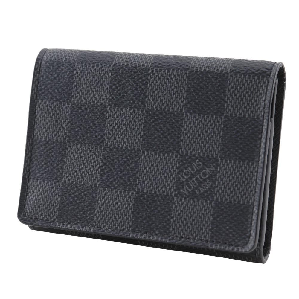 LOUIS VUITTON Anneveld Cult de Visit Card Case N63338 name card holder black Damier Grafitto Canvas mens Used