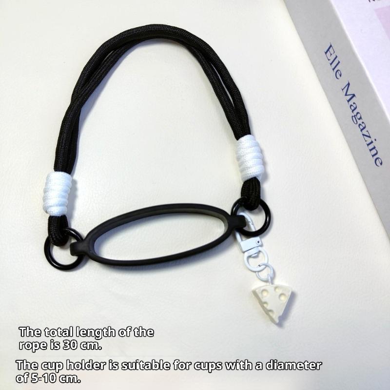 Candy Color Silicone Water Bottle Handle Strap Water Bottle Lanyard Hanging Rope Detachable Strap Bottles Cup Accessories
