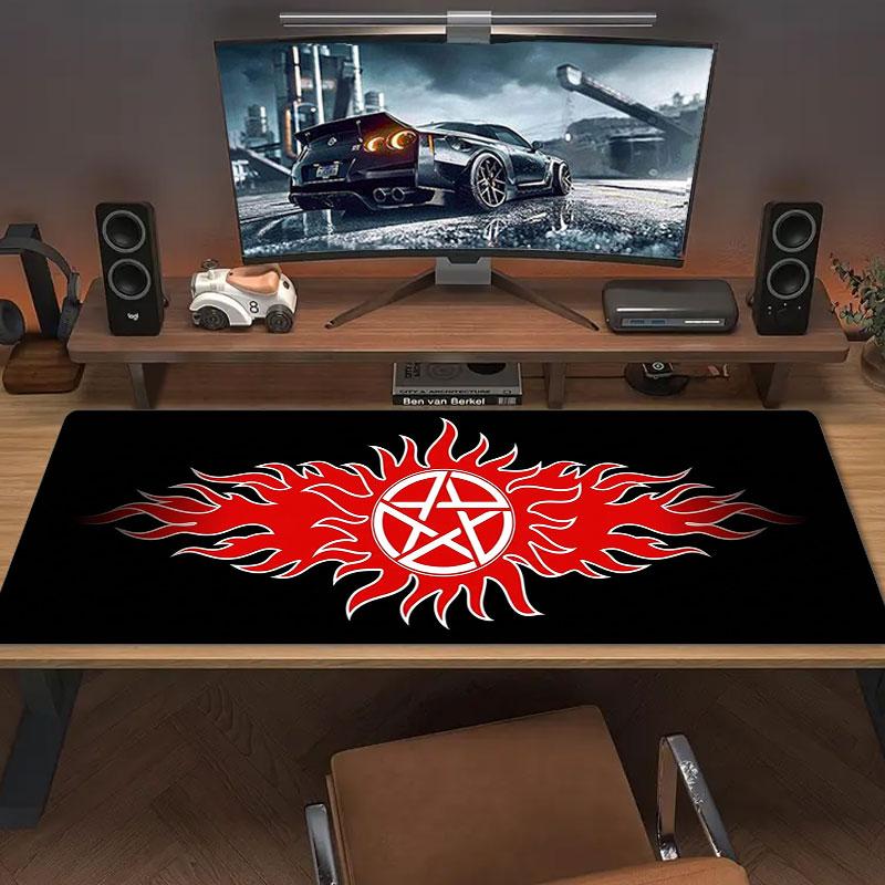 Supernatural Symbol Large Size Mouse Pad Large Gaming Table Cushion Nonslip Laptop Tablet Big Mousepad Xxl Mat Mini Pc Playmat With Lock Edge