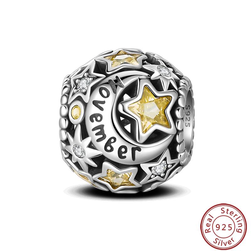 Lucky Copper Craft Birthday Zodiac Series Colorful Shining Zircon Lucky Beads Charms 3Mm Diy Exquisite Jewelry Making