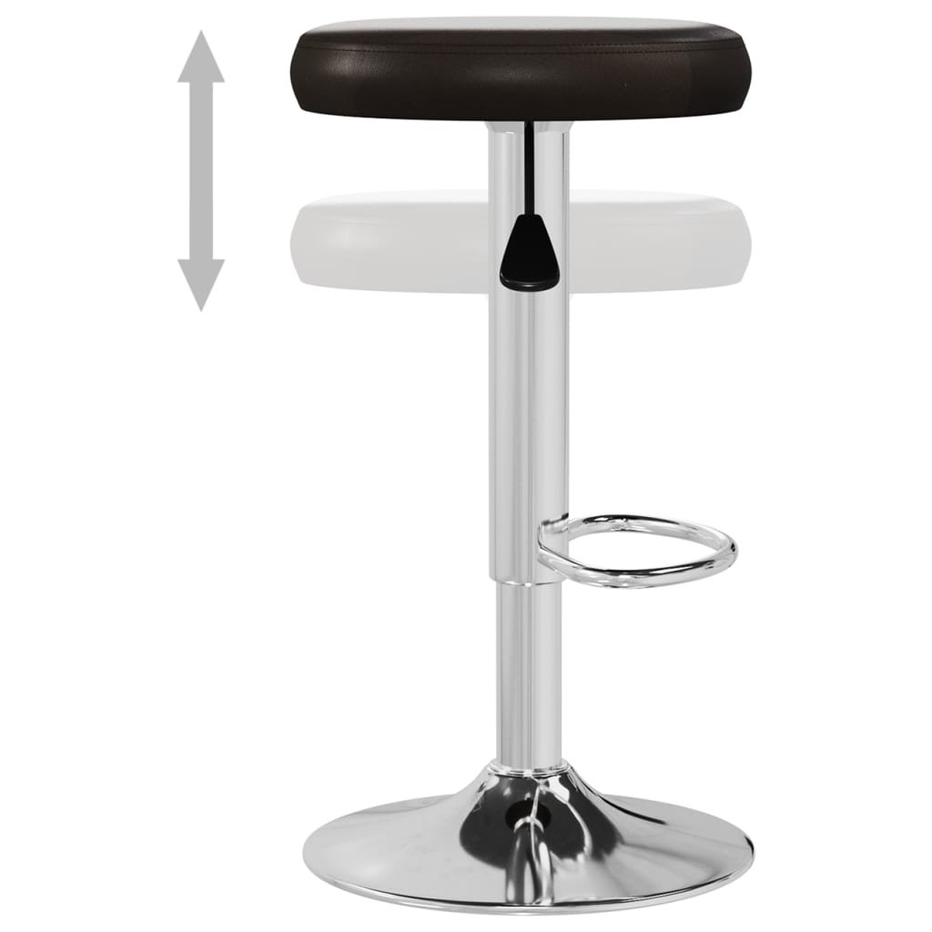 Bar Stool Set 2 Pcs Brown Faux Leather