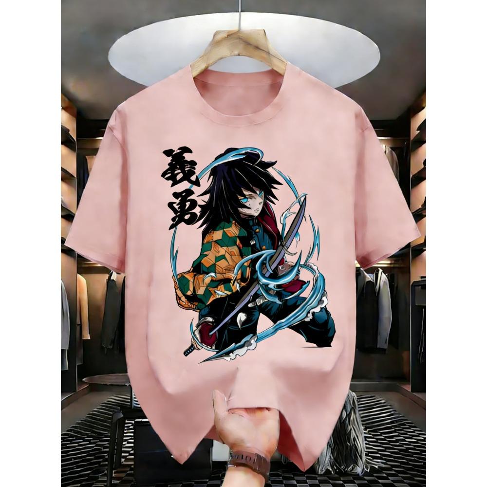 Plus Size Demon Slayer Anime Printed Men and Women Tshirt Casual Parent Child Top Fashion Cotton Harajuku Y2K Street Summer