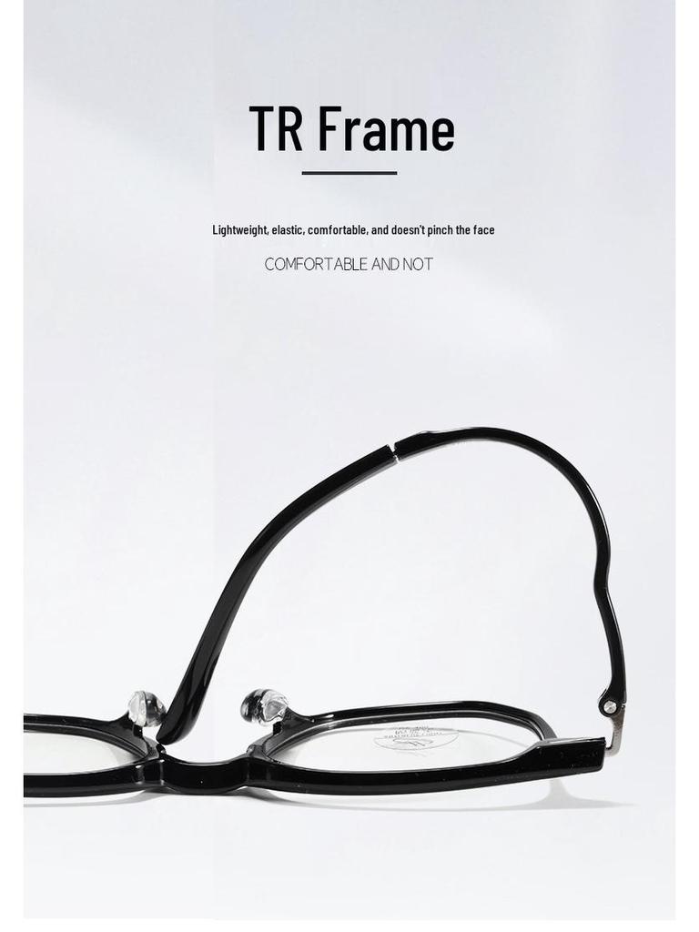 Ultralight TR90 Women's Fashion Polygon Eyeglass Frame with No-Feel Nose Pads, Prescription-Compatible, Large Face Fit