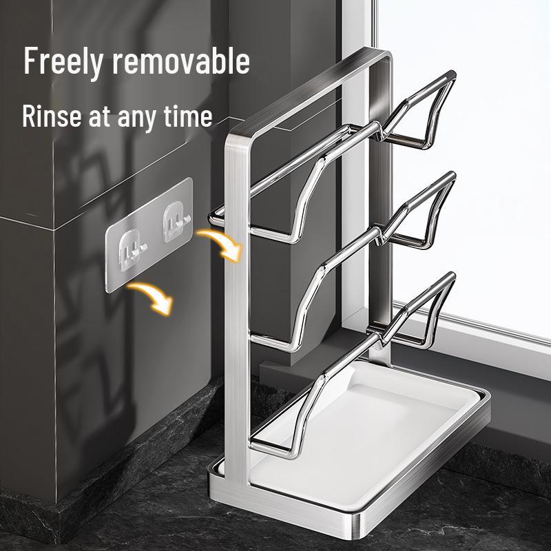Stainless Steel Wall-Mounted Kitchen Rack for Cutting Boards and Pot Lids